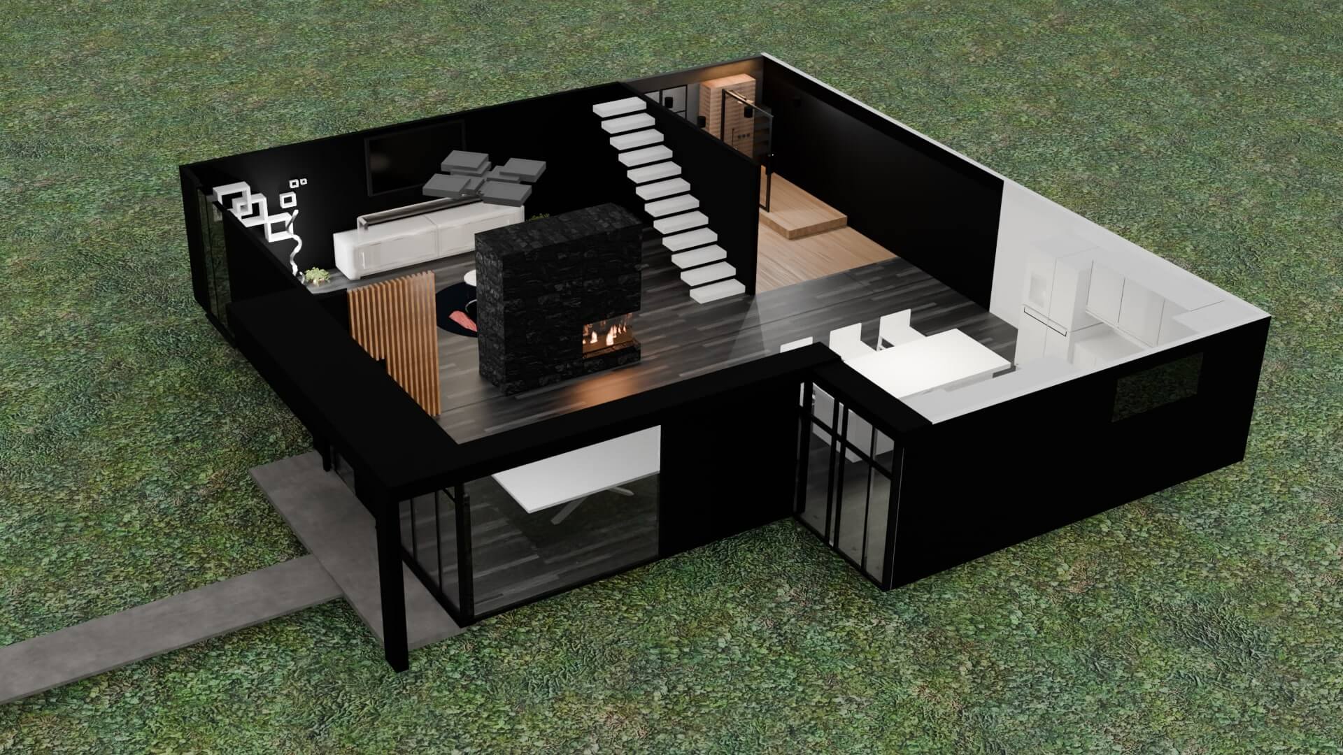 mockup de 4 cartazes, 2 vermelhos 2 azuis. 
                                Apresenta um texto -Pechakucha- que ocupa grande 
                                parte do cartaz e também apresenta uns símbolos representativos
                                deste mesmo projeto.